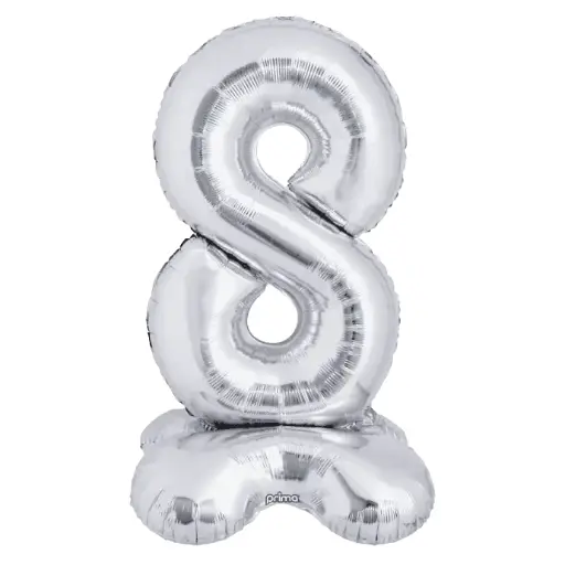 [PF-SVST8-40] 1 alu 40" Argent Standing Chiffre '8' - Prima
