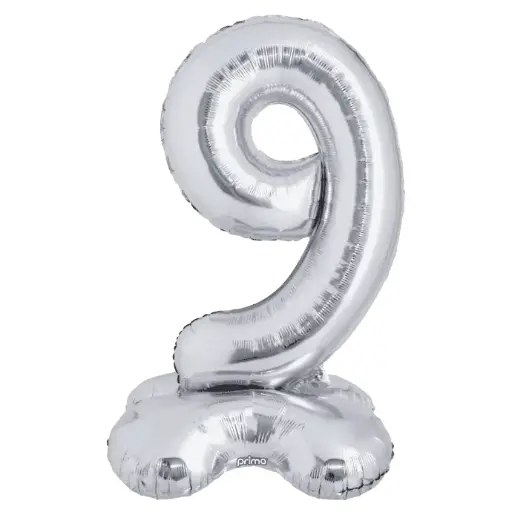 [PF-SVST9-40] 1 alu 40" Silver Standing Number '9' - Prima