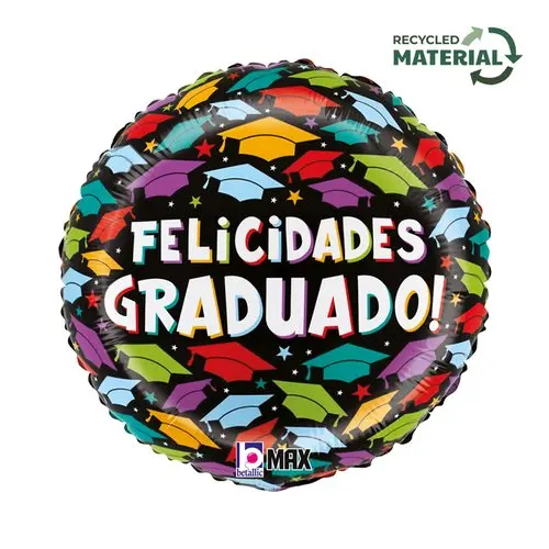 [G26450P-P] 1 Alu 18" Gorros Graduacion Brillantes - Grabo