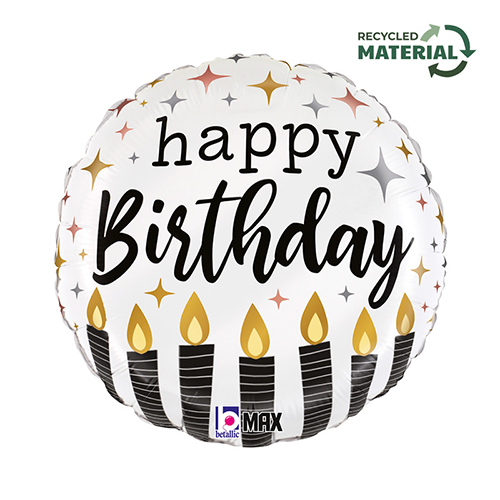 [G26281P-P-FR] Satin Happy Birthday Candle 18" Emballé - Grabo 