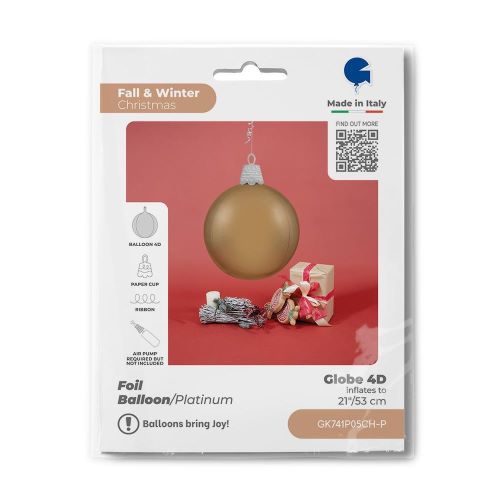 [GGK741P05CH-P] Boule de noël Platinium champagne 21" - Grabo