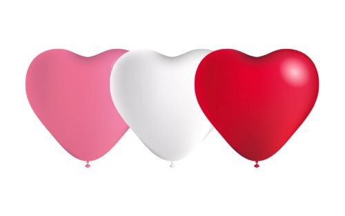 [HG80COEURP] 50 Ballons Coeur Assortie Latex 10" - Balloonia 