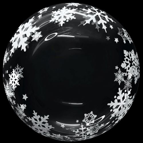 [BBQ014-3] Printed Single Color Bubble 18" Snowflakes