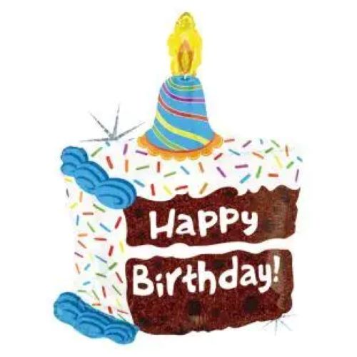 [G85833H-P] Piece of cake Birthday HOLO 28" - Grabo - FDS