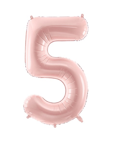 [FB230P-5-081J] 1 Alu Chiffre "5" Rose clair 28" ( 72cm )