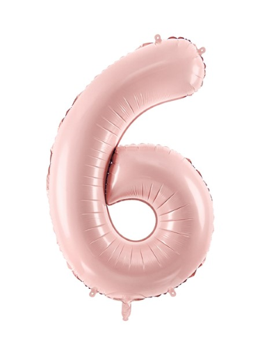 [FB230P-6-081J] 1 Alu Chiffre "6" Rose clair 28" ( 72cm )
