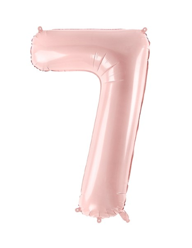 [FB230P-7-081J] 1 Alu Chiffre "7" Rose clair 28" ( 72cm )