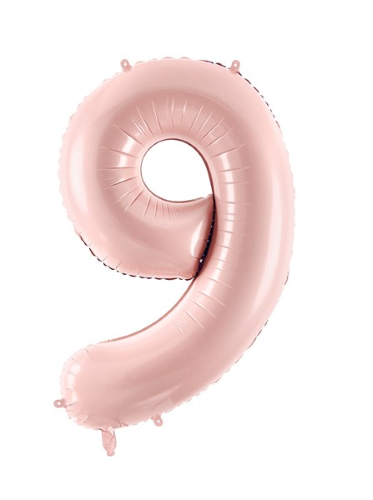 [FB230P-9-081J] 1 Alu Chiffre "9" Rose clair 28" ( 72cm )