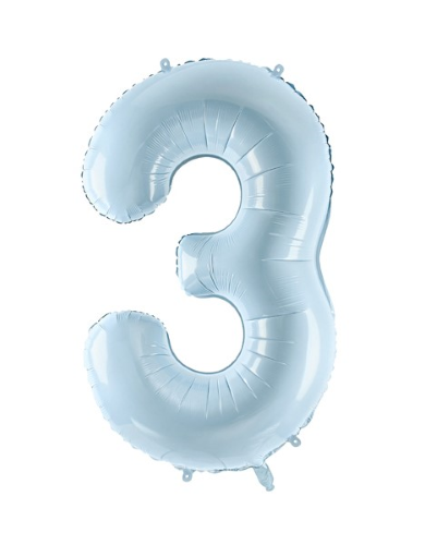 [FB230P-3-001J] 1 Alu Chiffre "3" Bleu ciel 28" ( 72cm )