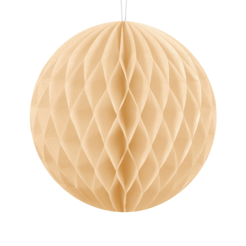 [KB20-079J] Boule Alvéolée décorative de diamètre 20cm Crème