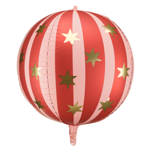 [FB243-007] 1 Alu Rouge avec étoiles Or de 50cm (Paille incluse)