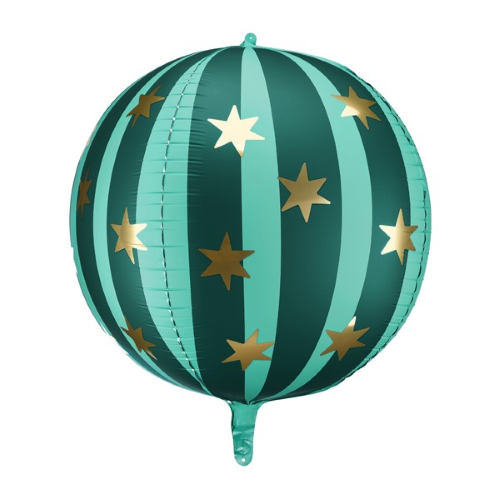 [FB243-012] 1 Alu Vert avec étoiles Or de 50cm (Paille incluse)