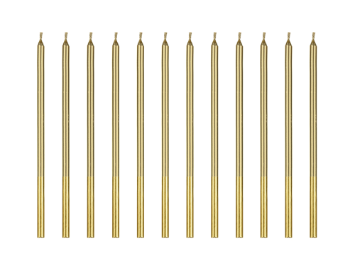 [SCD-4-019] Lot De 12 Bougies Or de 14cm