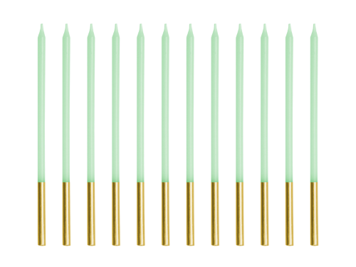 [SCD-4-102] Lot De 12 Bougies Vert clair de 14cm  