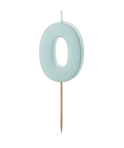 [SCU10-0-001J] 1 Bougie Bleu numéro " 0 " de 5.5 cm 